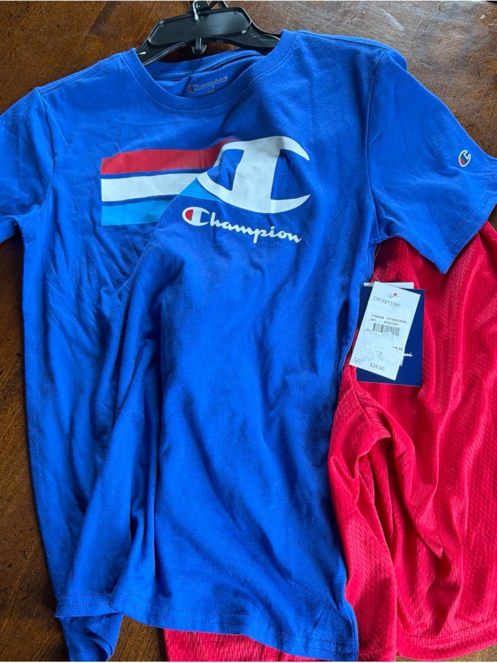 Champion Boys' Blue Logo T‑Shirt and short set. Boys L (12)